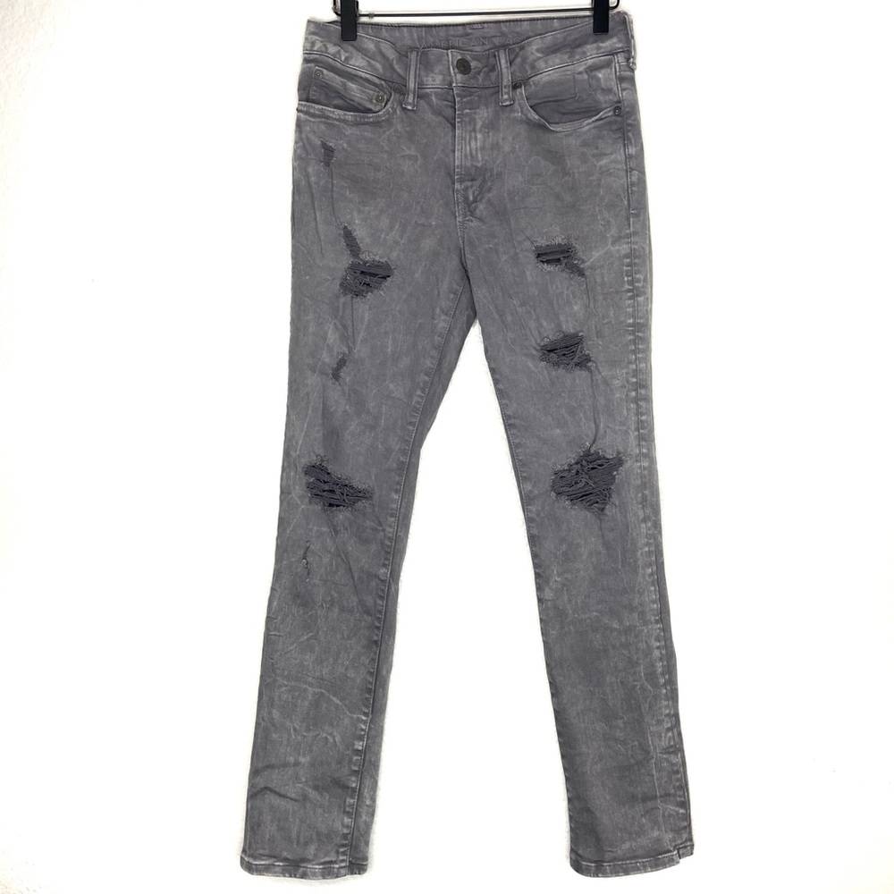 American Eagle Distressed Gray Jeans Size 28x30